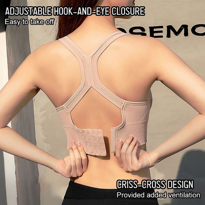 Women Sports Bra Hollow Out Criss-Cross Back Padded Wireless Push Up Yoga Running Crop Top Athletic Sportswear