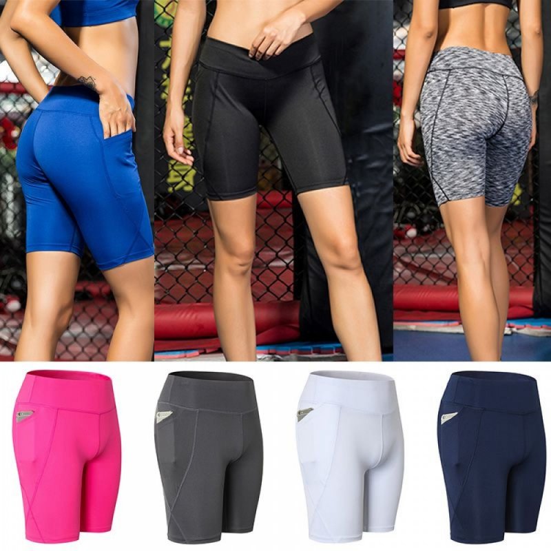 Women Sport Yoga Shorts High Waist Stretch Fitness Gym Running Workout Bodycon Leggings Short Pants