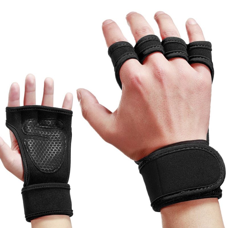 Lifting Gloves Workout Gloves with Integrated Wrist Wraps Anti-slip Hand Protector for Weight Lifting Powerlifting Pull Ups