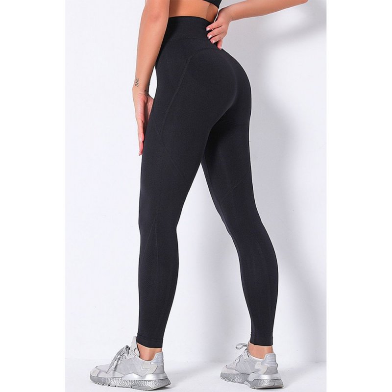 Black High Rise Fitness Yoga Pants with Side Pockets